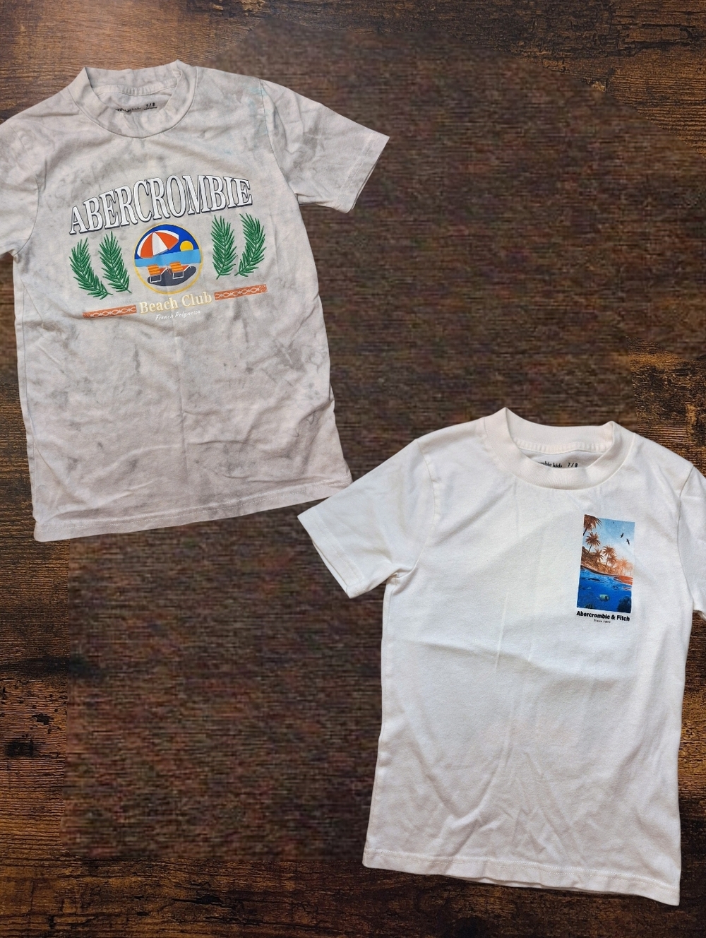 Abercrombie Kids White Graphic Beach Club Tee Set